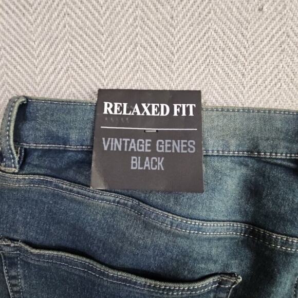 Vintage Genes Black VGB Jeans Men's 36W x 32L Relaxed Fit French Terry Denim NWT - Picture 12 of 16